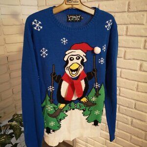 Loyalty & Faith Ladies Loose Fit Penguin Christmas Sweater